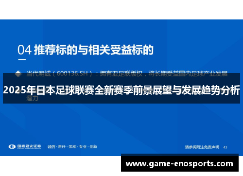 2025年日本足球联赛全新赛季前景展望与发展趋势分析